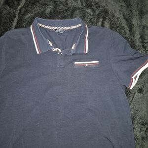 Ben Sherman Dark Blue Polo with Red and White Accents